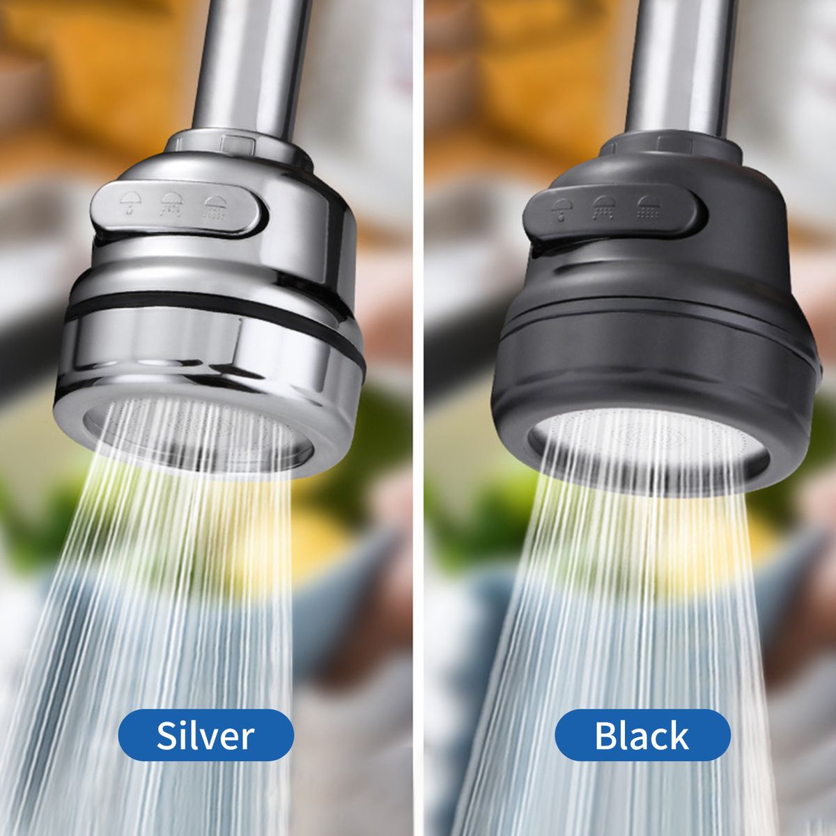 360° Rotatable Tap Head Faucet Extender 3 Water Modes