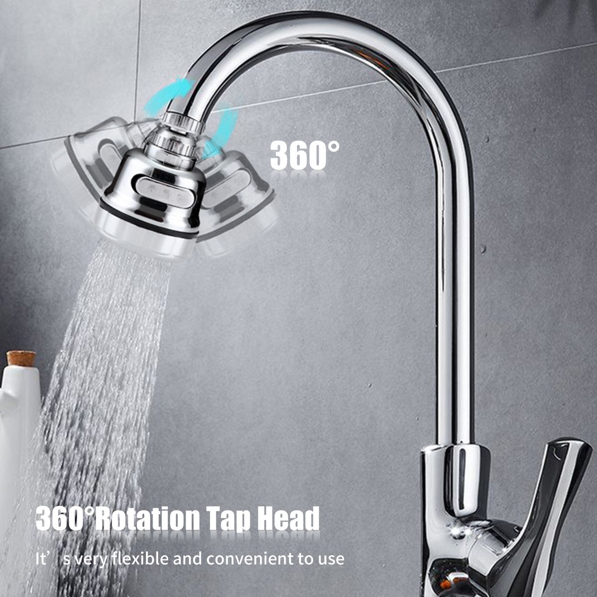 360° Rotatable Tap Head Faucet Extender 3 Water Modes