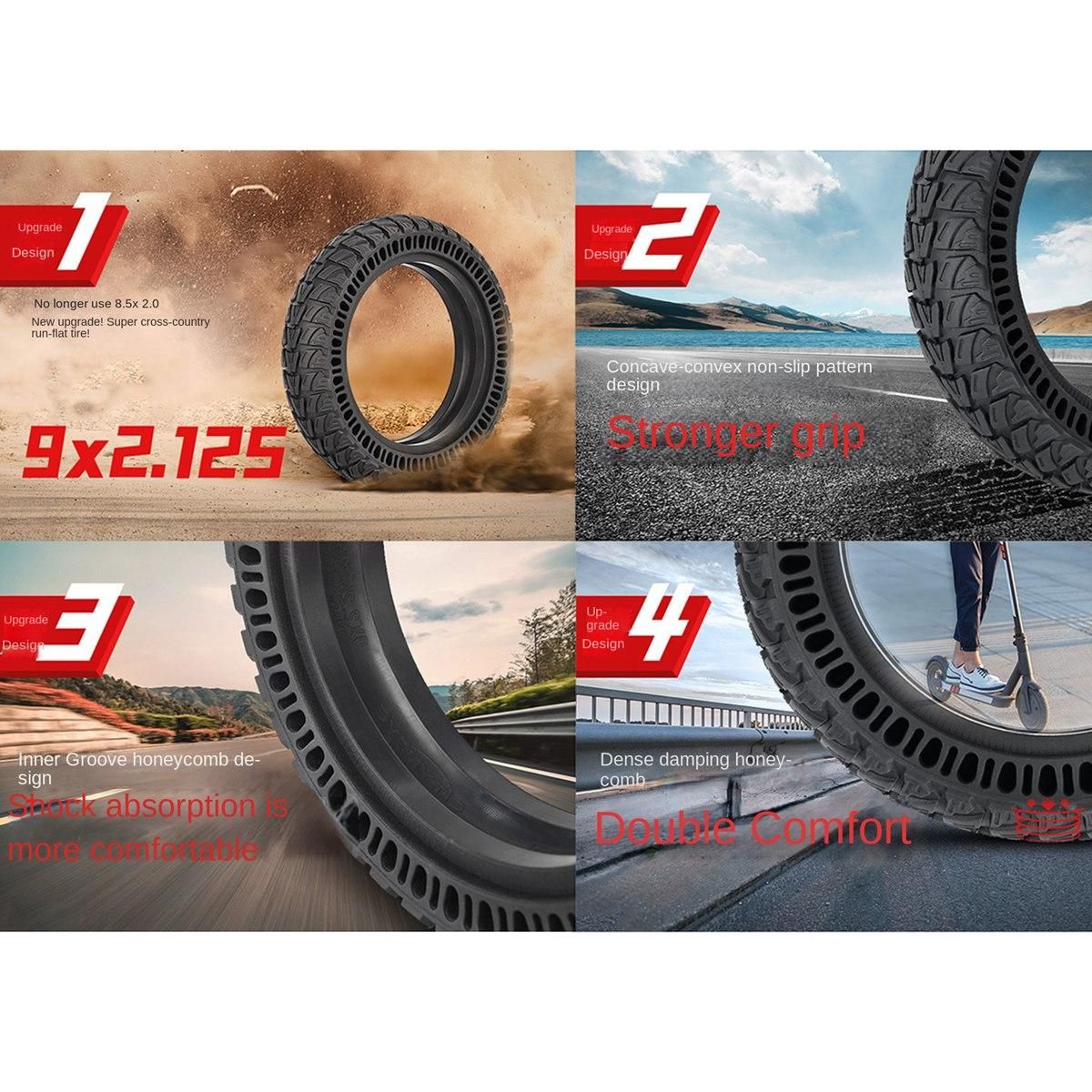 2Pcs Upgrade Damping Solid Tire for M365 for XR/M365 Pro