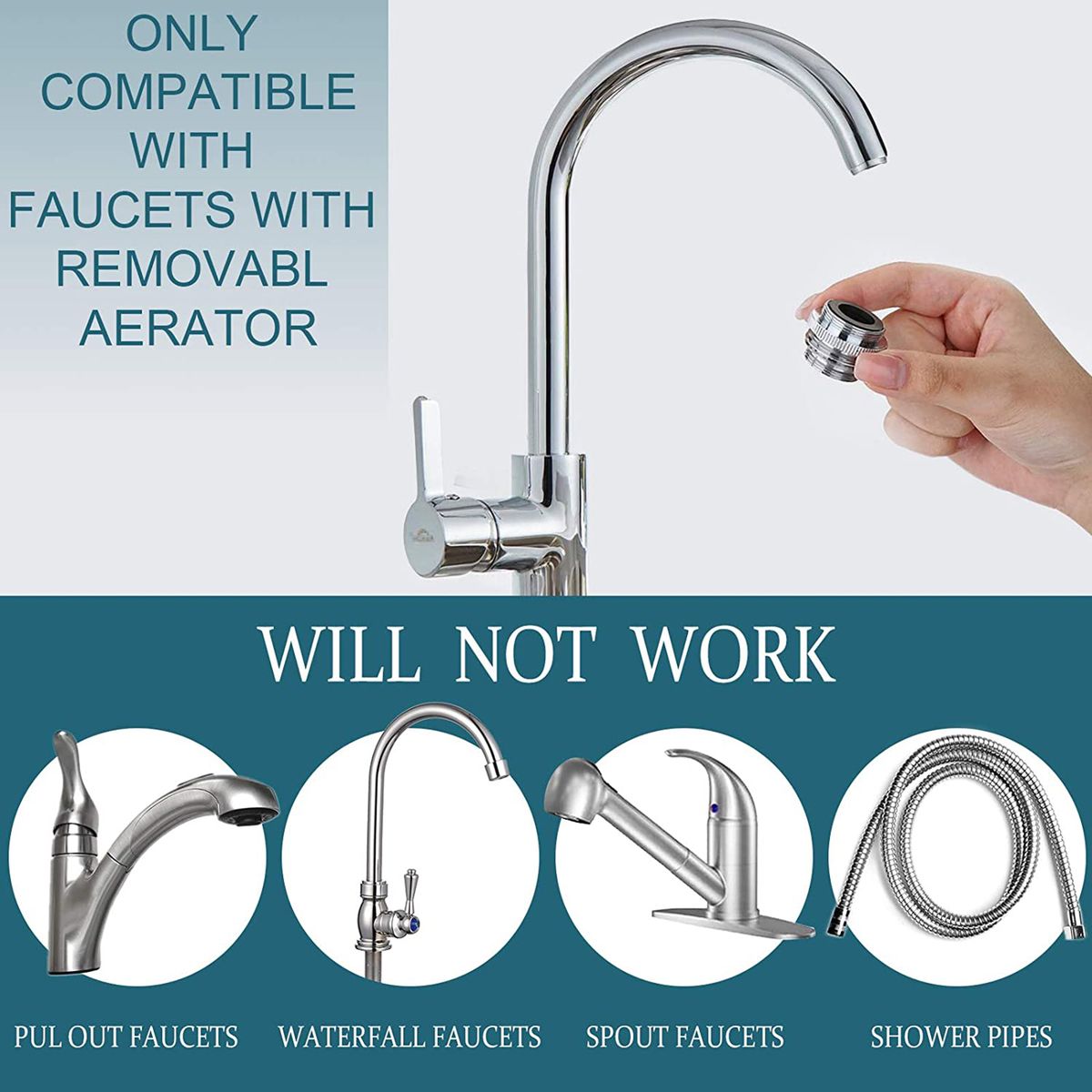 7Pcs Multiple Size Tap Hose Adapters Solid Brass Fit