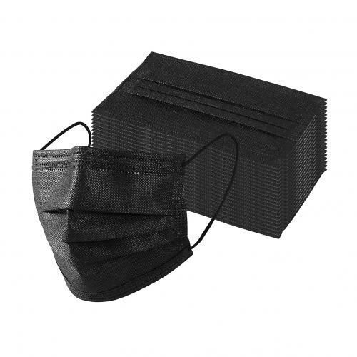50 Pcs Disposable Face Mask - Protects Nose & Mouth Black