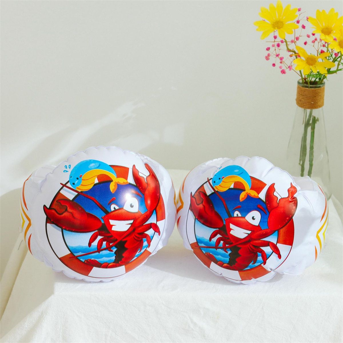 Inflatable Swimming Arm Ring Toddlers Training Circle Children Lobster