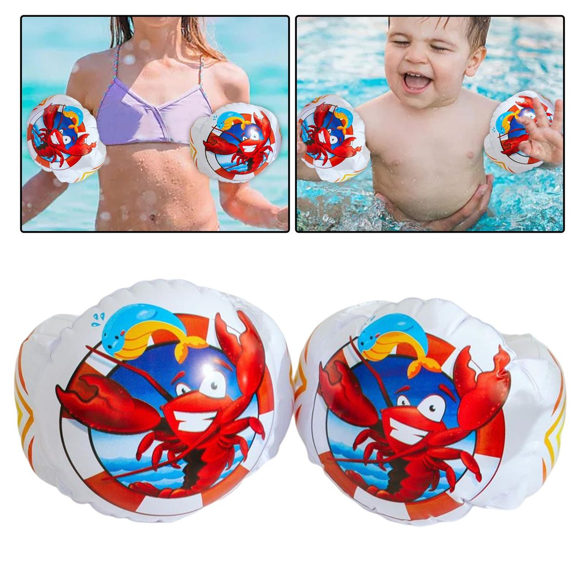 Inflatable Swimming Arm Ring Toddlers Training Circle Children Lobster