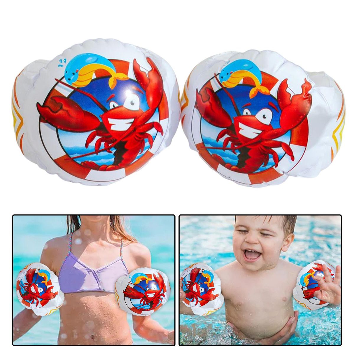 Inflatable Swimming Arm Ring Toddlers Training Circle Children Lobster