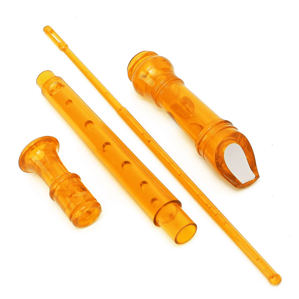 Translucent Soprano Descant Recorder 8-hole Clarinet School Music Instrument Yellow Yellow