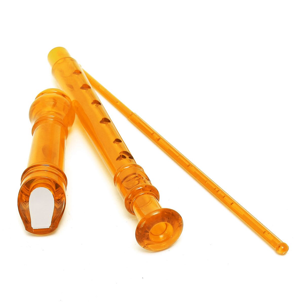 Translucent Soprano Descant Recorder 8-hole Clarinet School Music Instrument Yellow Yellow