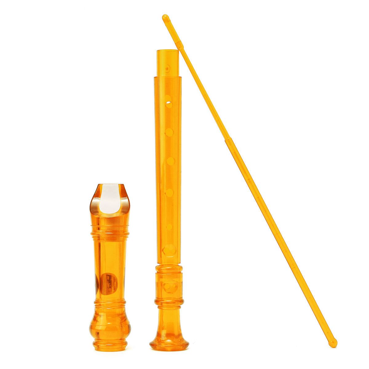 Translucent Soprano Descant Recorder 8-hole Clarinet School Music Instrument Yellow Yellow