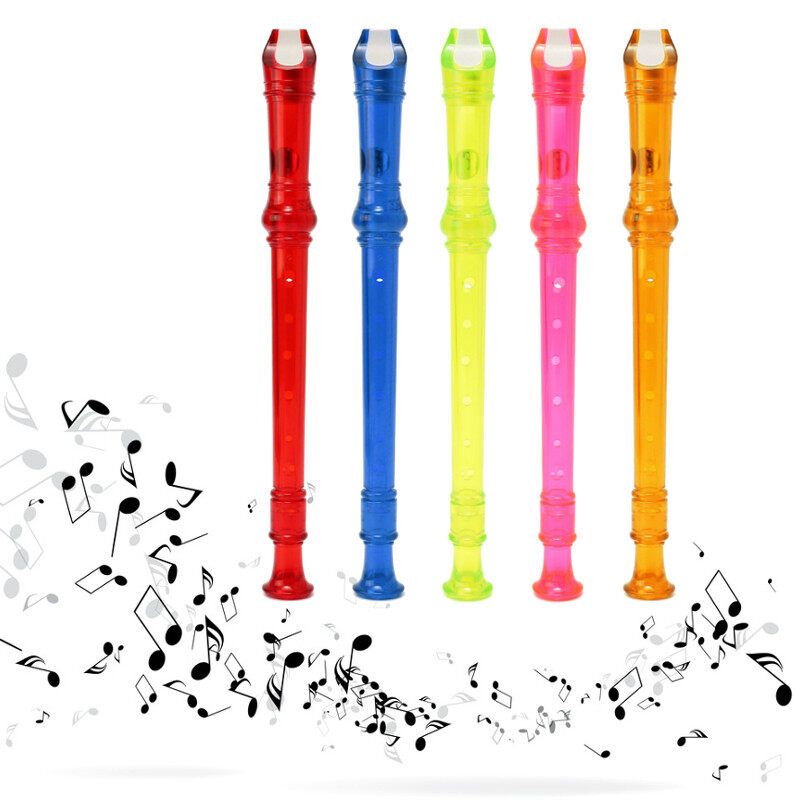 Translucent Soprano Descant Recorder 8-hole Clarinet School Music Instrument Yellow Yellow