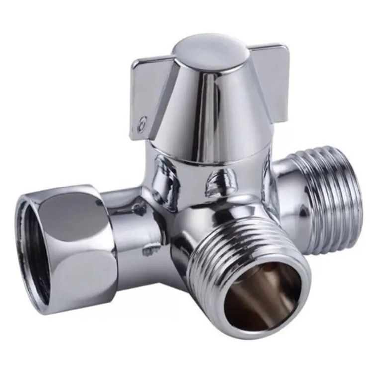 Brass 3 Way Shower Arm Diverter Valve Hand Held Showerhead