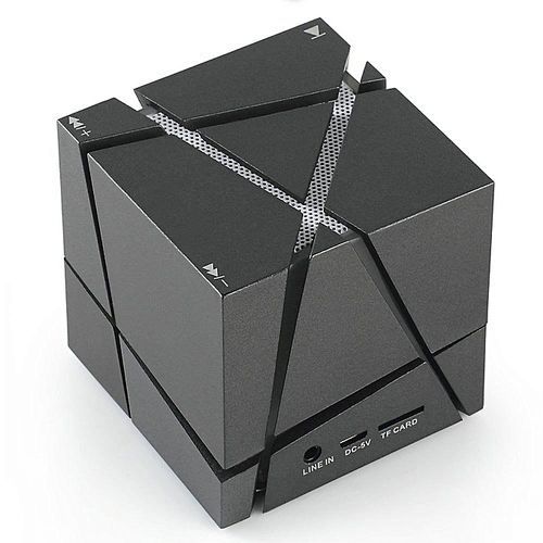 Portable Bluetooth Speaker Led Light Cube Speakers With Fm Radio 30 Build-in Microphone (Black) HT-S