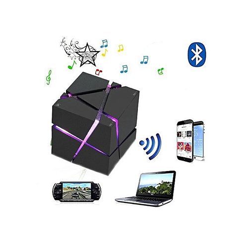 Portable Bluetooth Speaker Led Light Cube Speakers With Fm Radio 30 Build-in Microphone (Black) HT-S