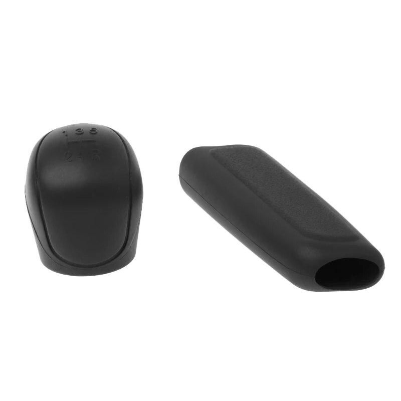 1Pair Universal Car Silicone Gear Head Shift Knob Cover Gear Shift Collars Handbrake Grip Car Hand Brake Covers Case