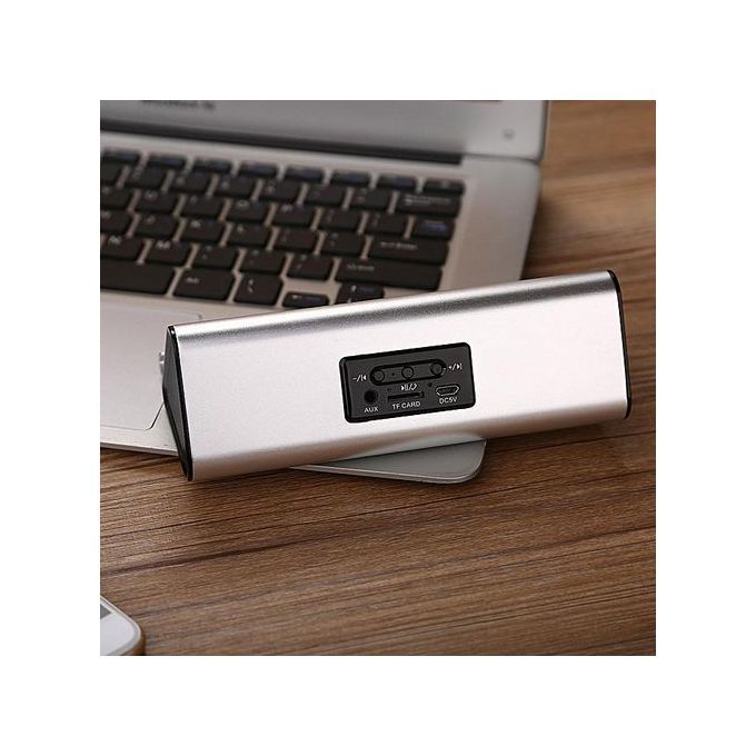 Support 2 Speakers Portable Wireless Bluetooth Stereo Speaker(Silver)