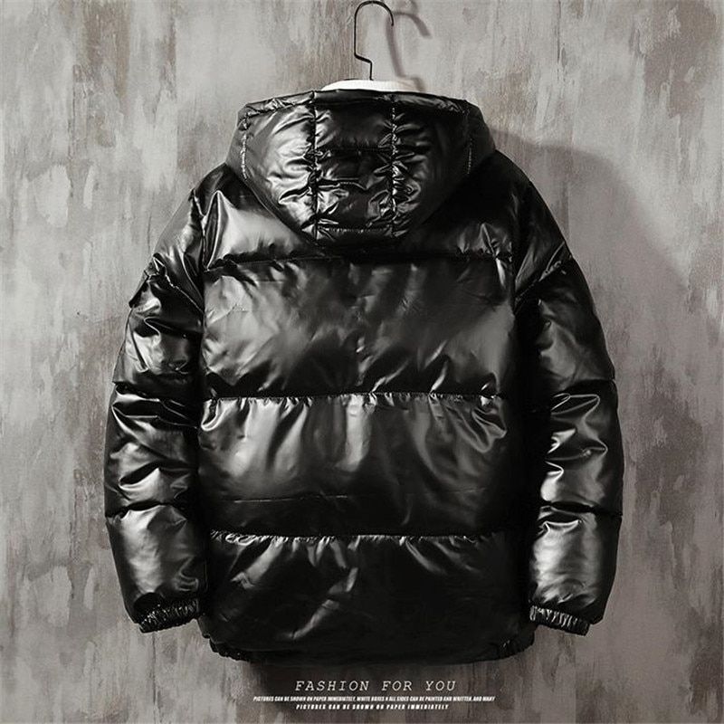 Winter Men Down Jacket Stand-up Collar Thickened Warmth Bright Surface Down