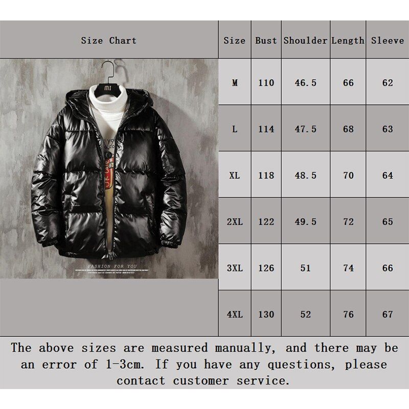 Winter Men Down Jacket Stand-up Collar Thickened Warmth Bright Surface Down