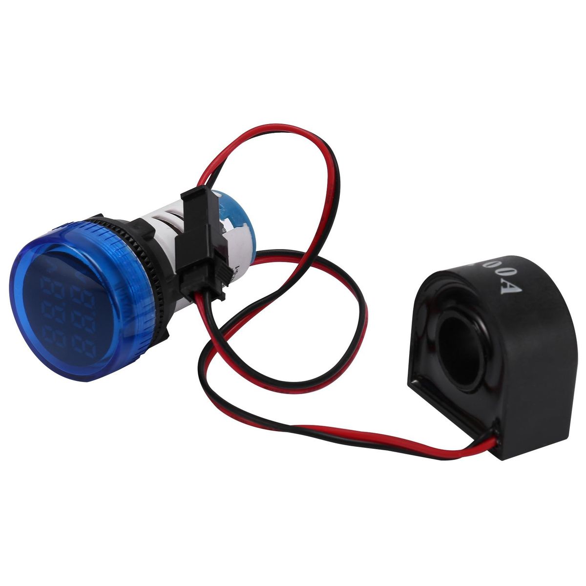Mini Digital Voltmeter Ammeter 22mm Round AC 50-500V 0-100A