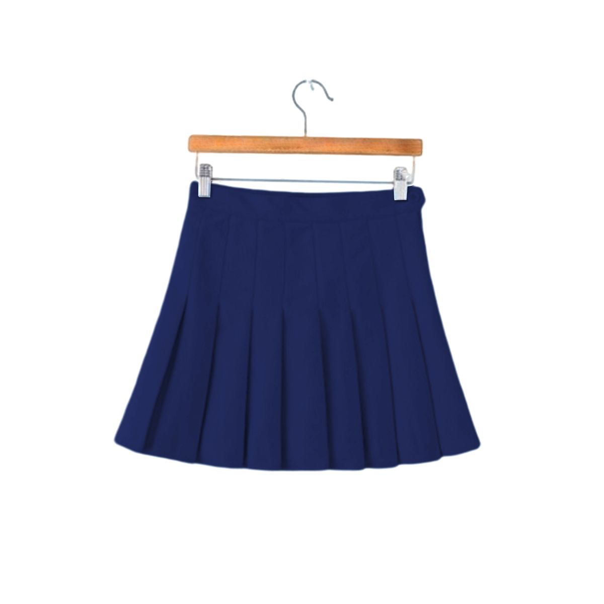 Plain Pleated Skirt Tennis Uniform High Waisted With Navy Blue XS