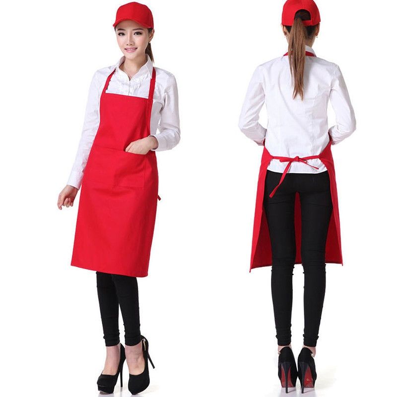 2PCS Kitchen Chef Aprons Cooking Baking Apron With Pockets(Green)