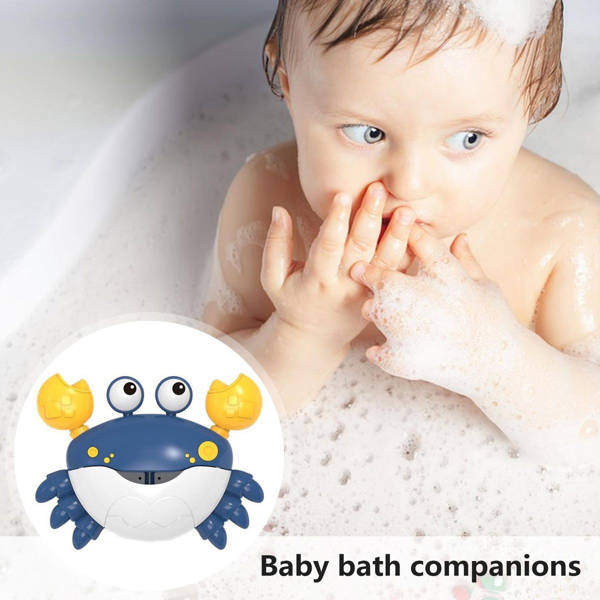 Baby Bath Toy with Music Bubbles Musical Electric Bubble for Boys Blue