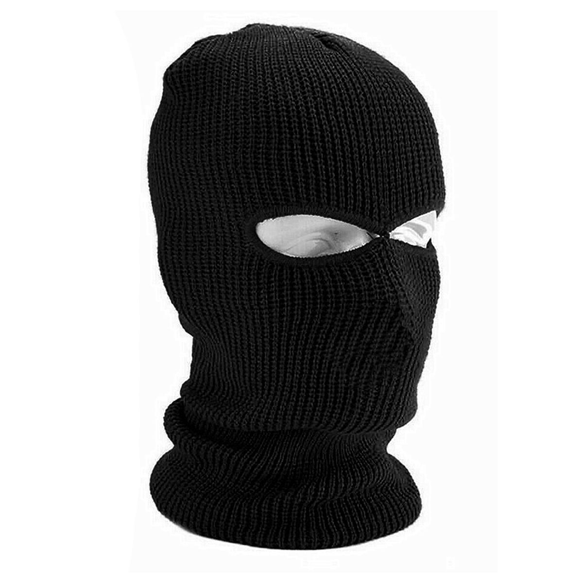 2/3-Hole Knitted Full Face Cover Ski Mask Winter Beanie Black 2 Hole
