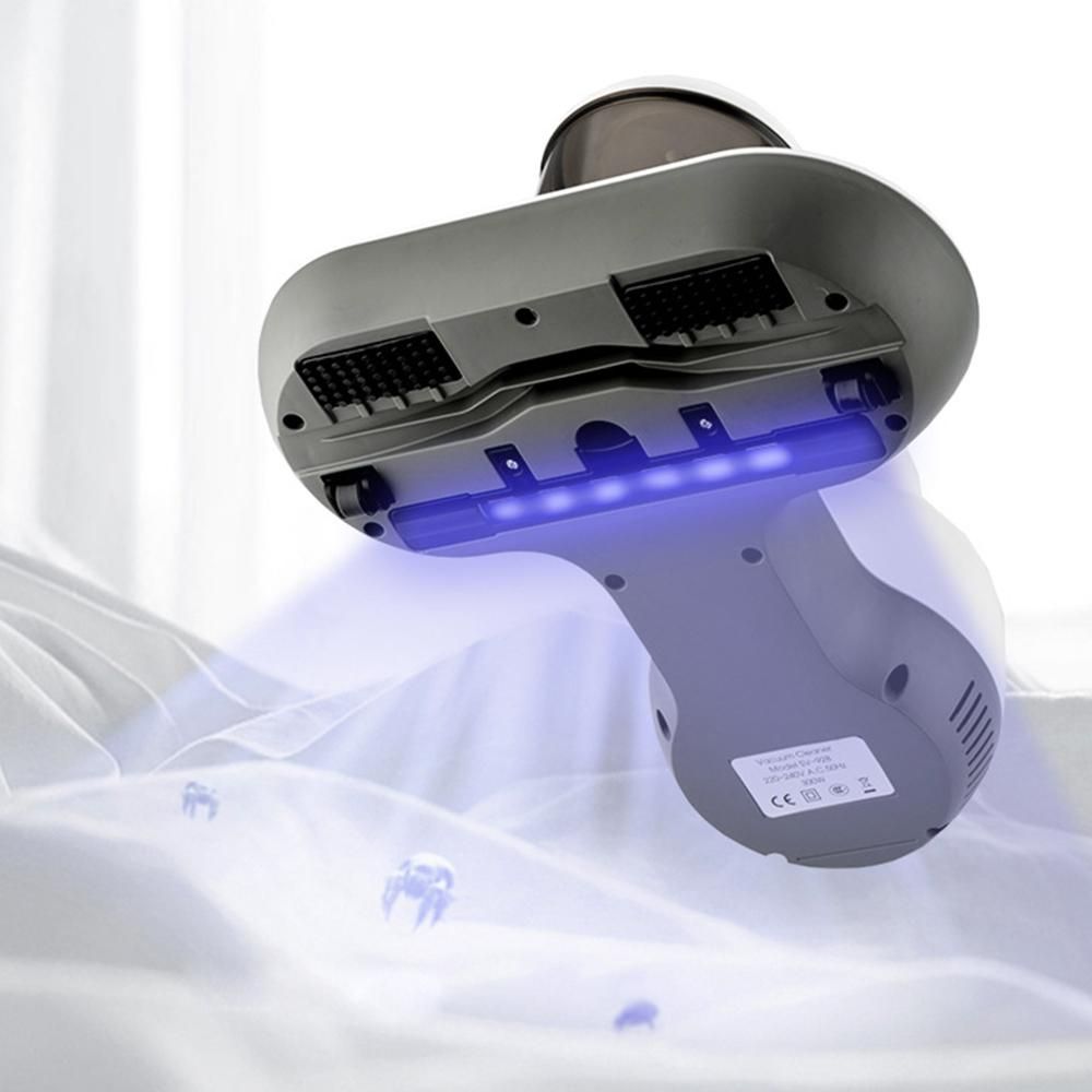 Mite Removal Device Home Handheld Small UV 300W High Power 11kpa Super Suction Wired Vacuum Cleaner Effectively Cleans Beds Pillows Cloth Sofas Carpets