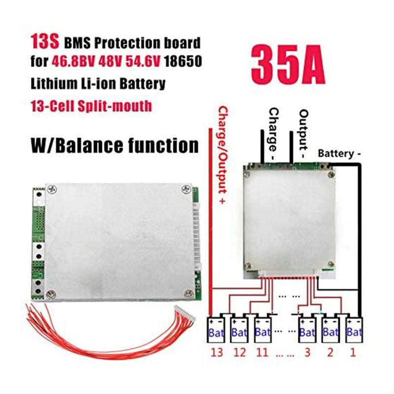 for Arduino 13S 35A 48V Li-Ion Lithium 18650 Battery Pack