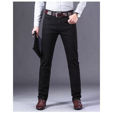 Black Cotton Chinos Pant
