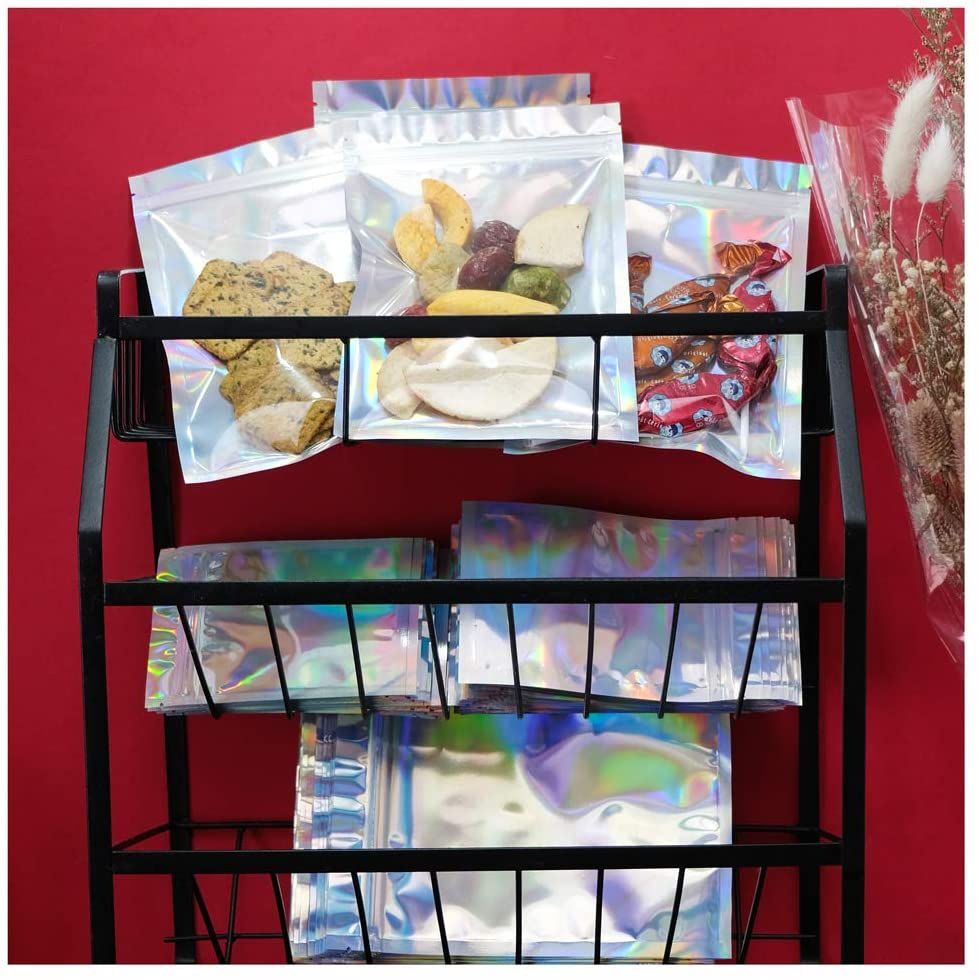 10 Pieces Holographic Resealable Bags 4 X 6" Foil Pouch