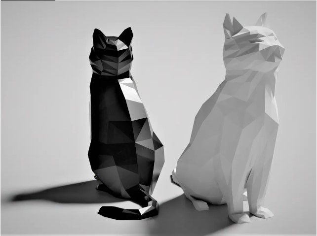 3D Printed Low Poly Cat