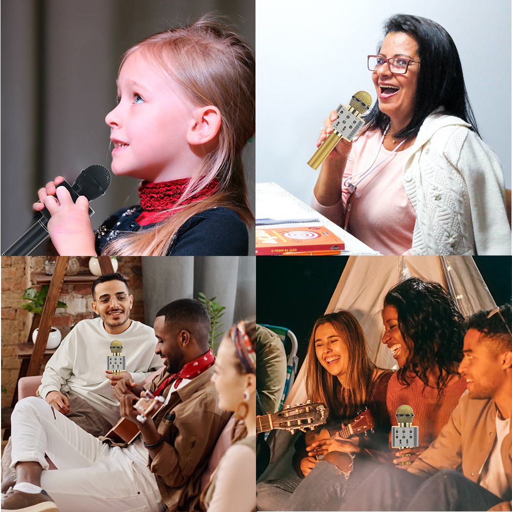 WS858 Wireless Karaoke Microphone Portable Bluetooth KTV Music Singing Speaker Mikrofon