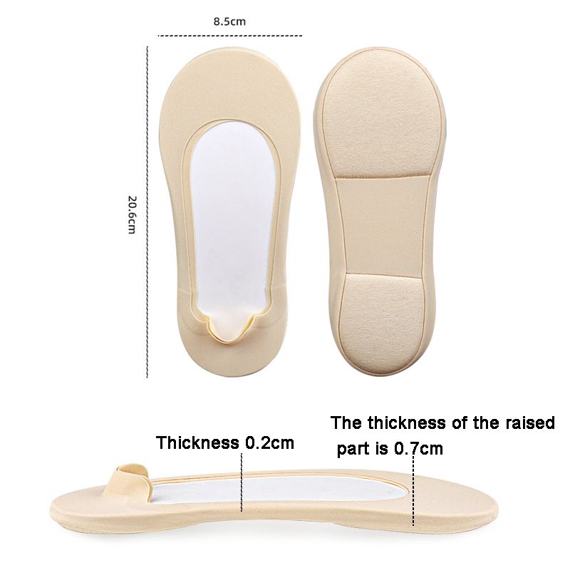 1pair Women Foot Arch Invisible Shallow Boat Socks