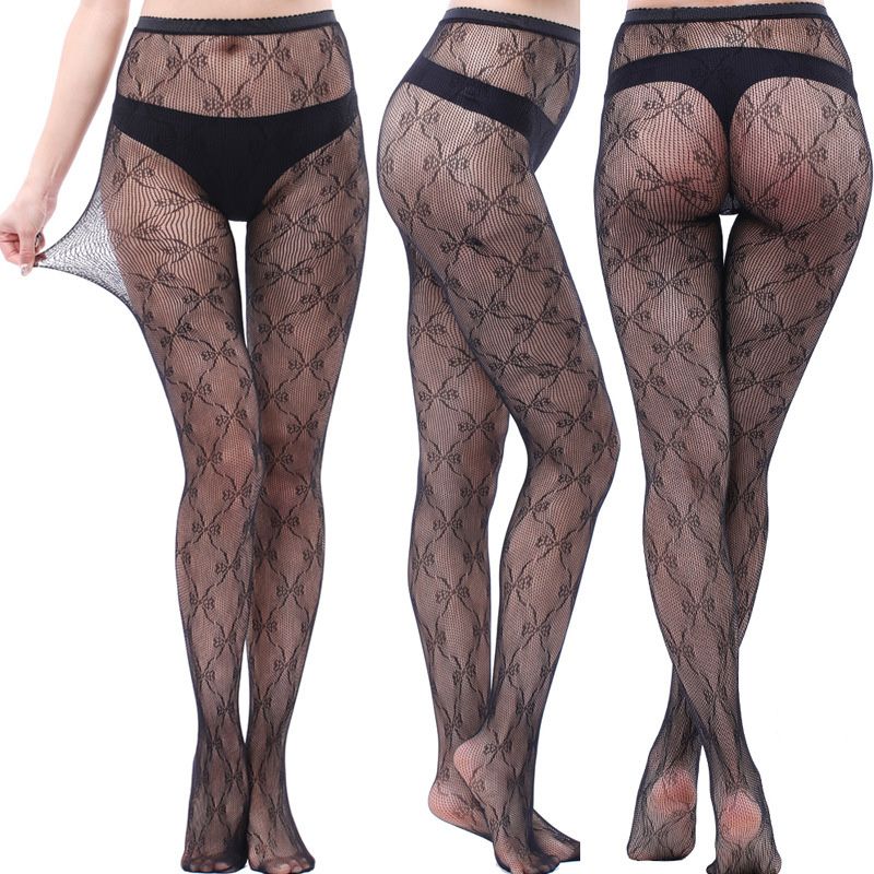 Sexy Lingerie Stockings Black Fishnet Jacquard Stocking Pantyhose Tights 3001