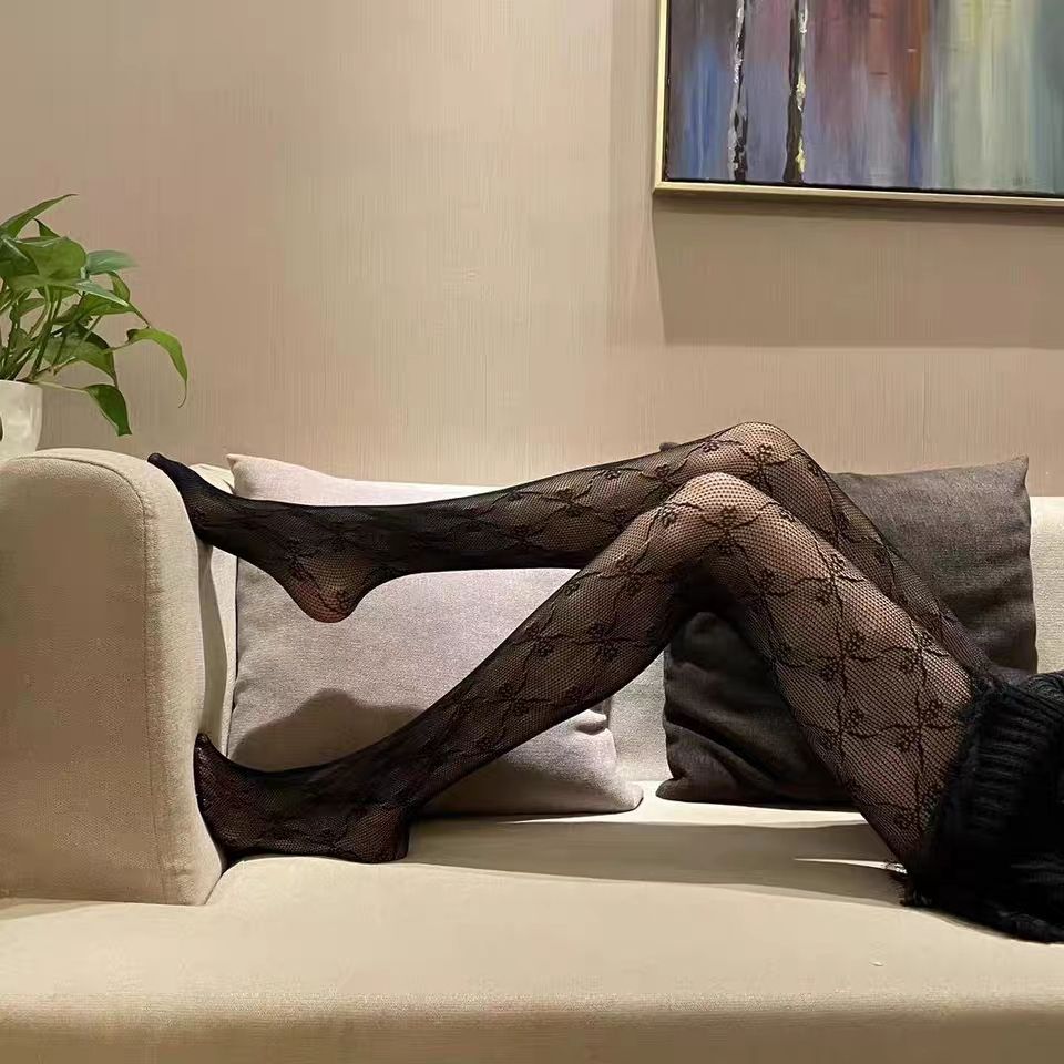 Sexy Lingerie Stockings Black Fishnet Jacquard Stocking Pantyhose Tights 3001