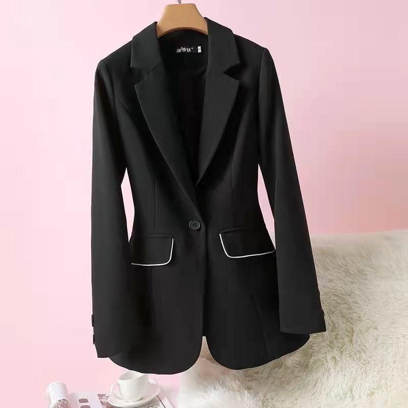 White Suit Women's Jacket Spring and Autumn New Small Business Suit Figure Flattering Graceful Tops High-Grade Non-Ironing Suit Waist-Tight