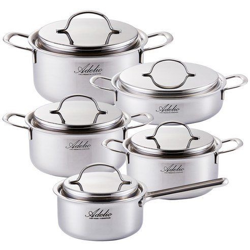 Hanil Stainless New Adelio 5 Pot Set Kinds Induction IH