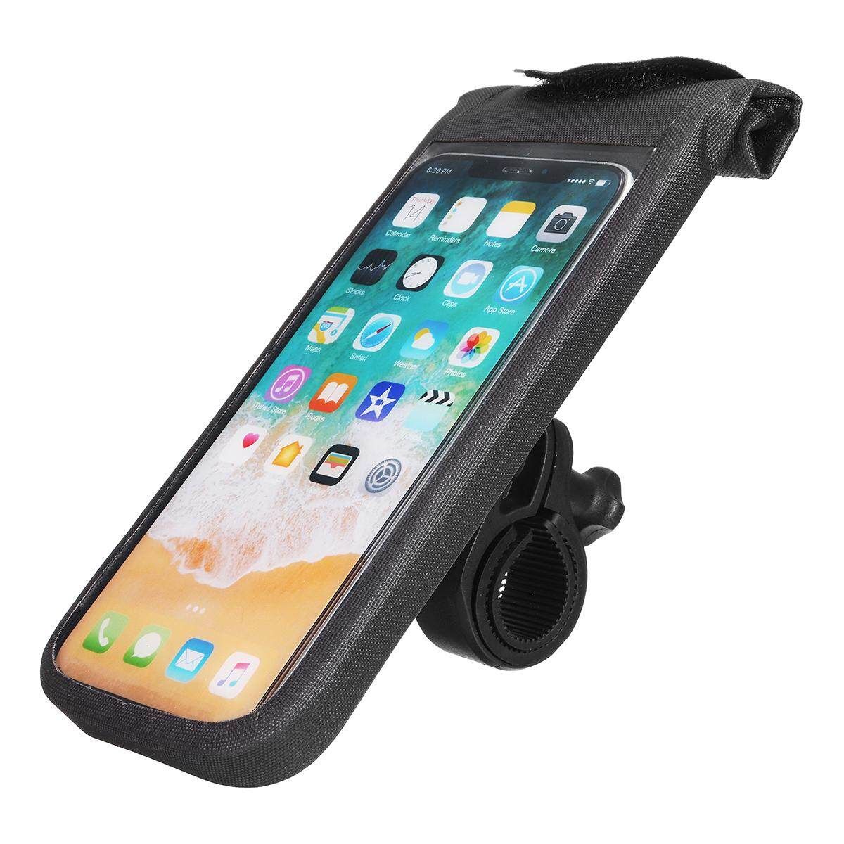 Bicycle Motorcycle Bike Waterproof Mobile Phone Mount Holder Bag Black