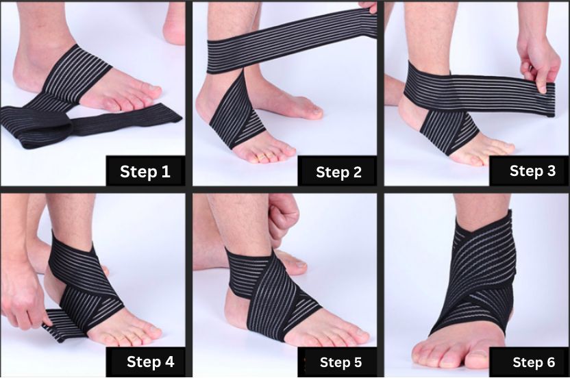 Elastic Sport Ankle Bandage  - Black