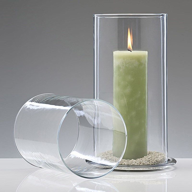 Dia 7cm Clear Glass Candle Holder For Home Decor Handmade