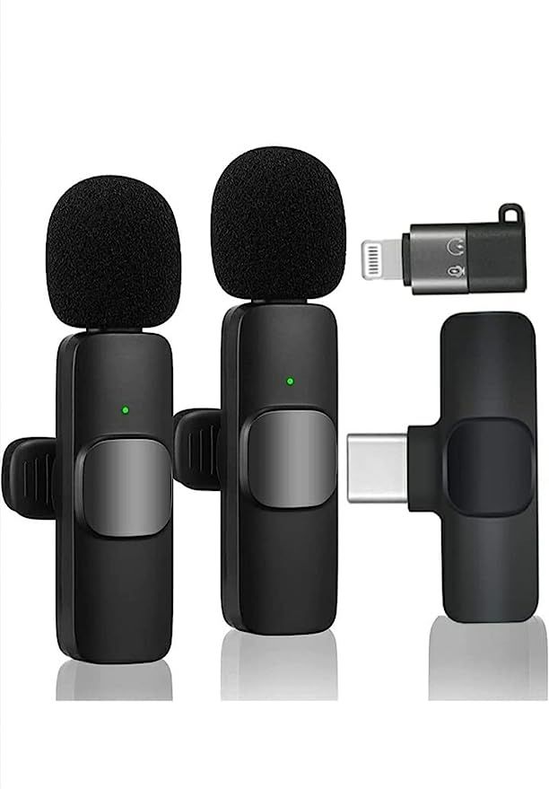 K9 Dual 2 In 1 Wireless Lavalier Microphone For IPhone & Type C