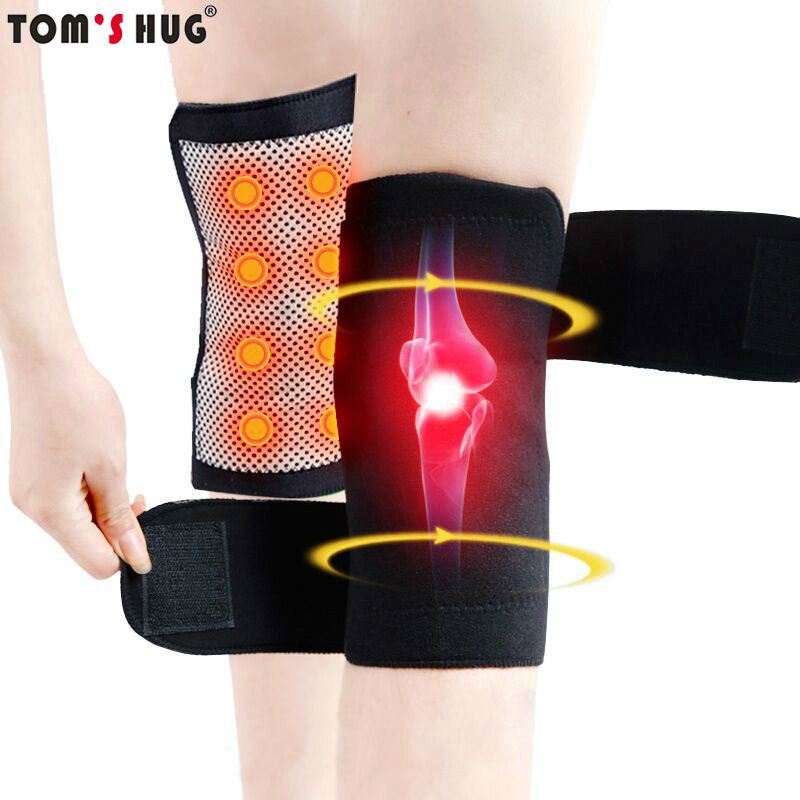 Tourmaline Magnetic Therapy Knee Pads Self Heating Kneepad Pain Relief Arthritis Knee Patella Massage Sleeves(#1 Pcs Black)