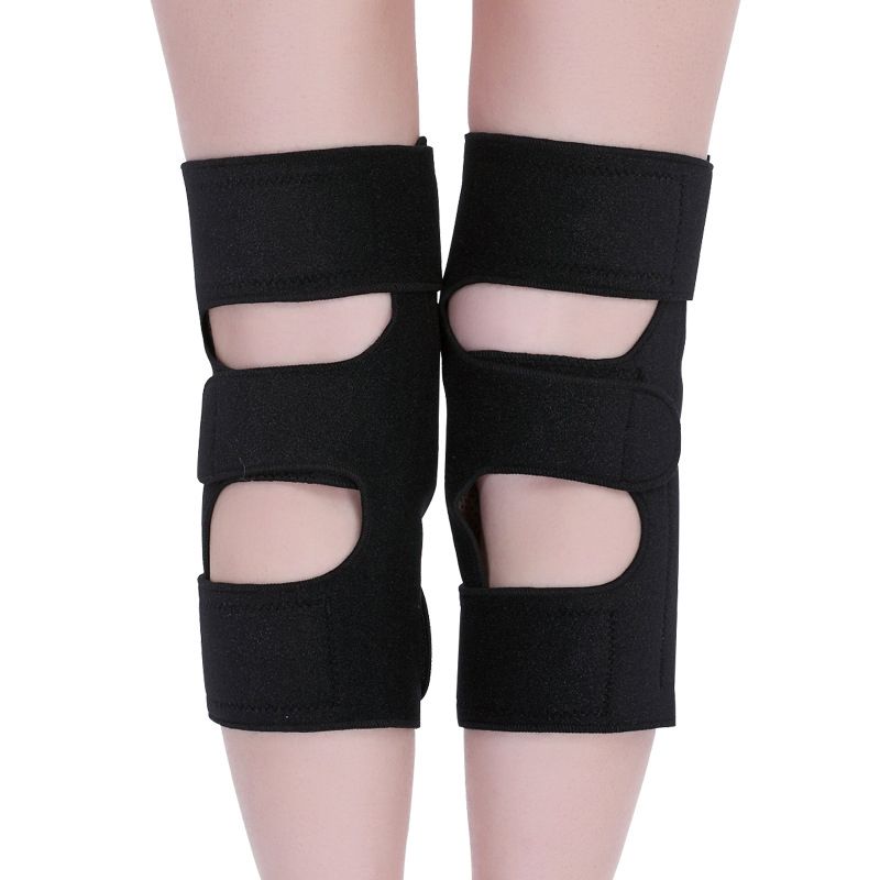 Tourmaline Magnetic Therapy Knee Pads Self Heating Kneepad Pain Relief Arthritis Knee Patella Massage Sleeves(#1 Pcs Black)