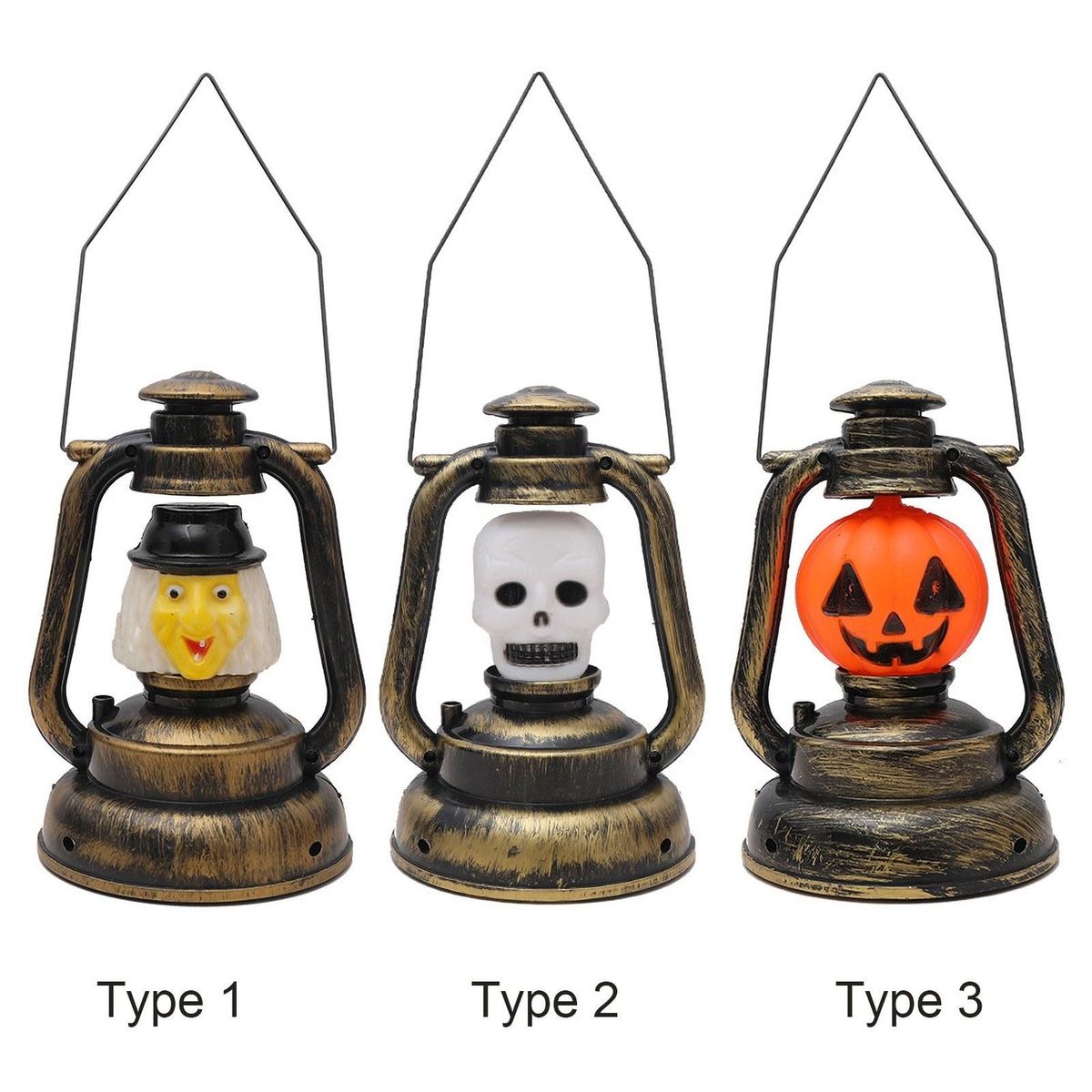 Halloween LED Lantern Witch Skull Pumpkin Shape Decorative Hanging Lantern Gift for Indoor Outdoor Halloween Party Festivals Decor