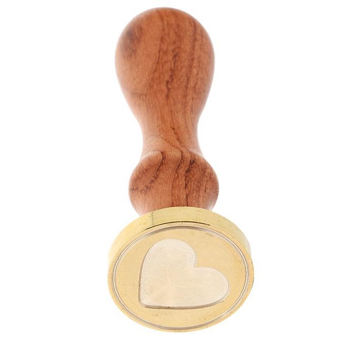 2Pcs Envelope&Heart Engraved Metal Coin Stamp Seal Sealing For DIY