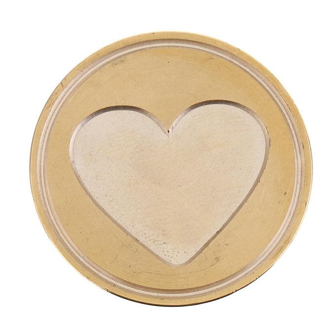 2Pcs Envelope&Heart Engraved Metal Coin Stamp Seal Sealing For DIY