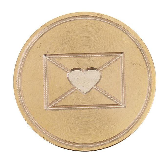 2Pcs Envelope&Heart Engraved Metal Coin Stamp Seal Sealing For DIY