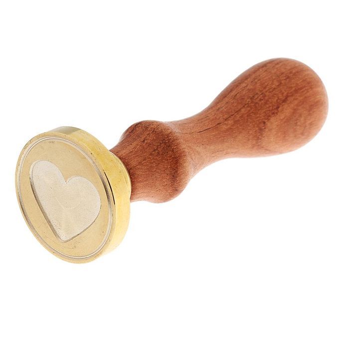 2Pcs Envelope&Heart Engraved Metal Coin Stamp Seal Sealing For DIY