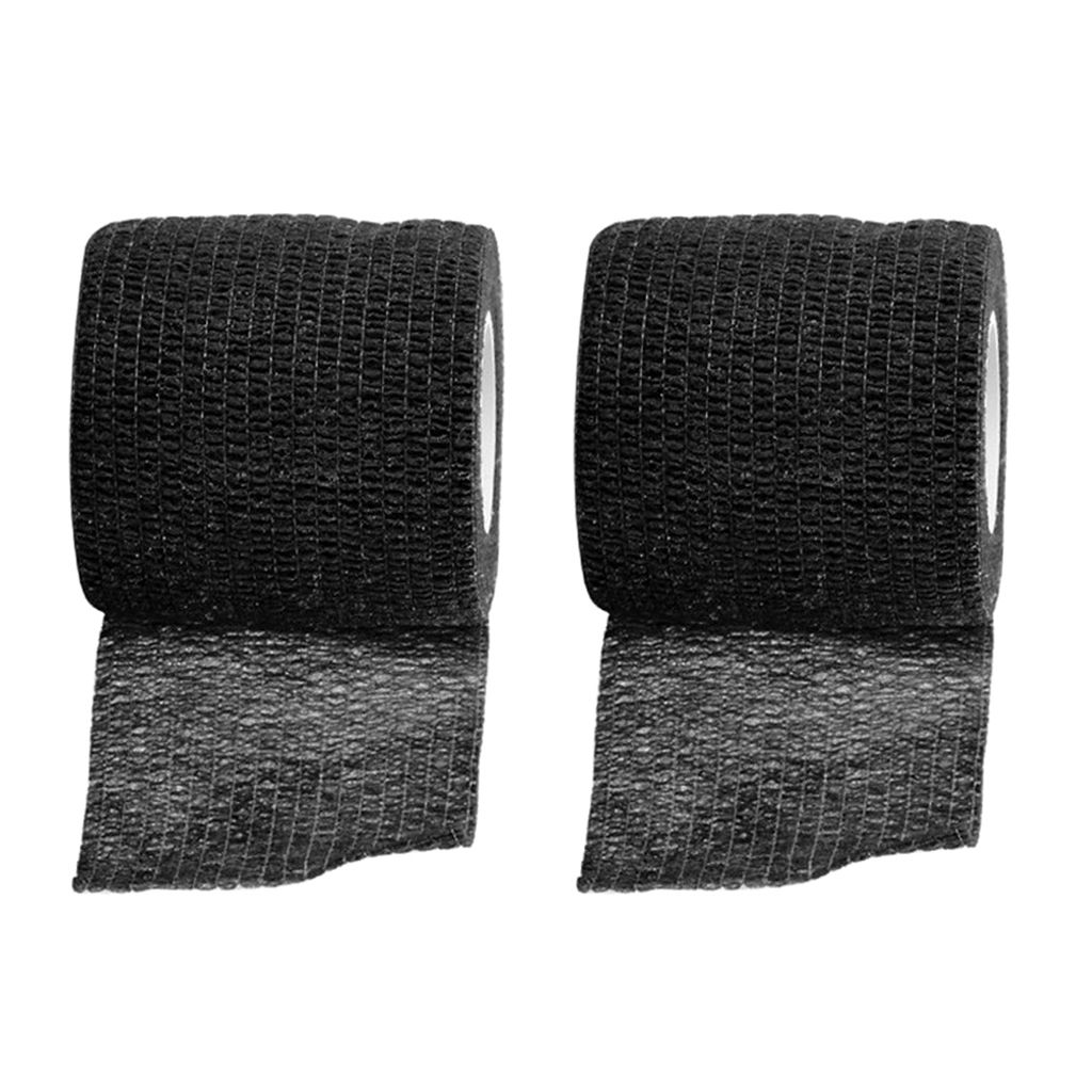 2 Black Selfadhesive Elastic Bandage 45m Tattoo Grip Tube Cover