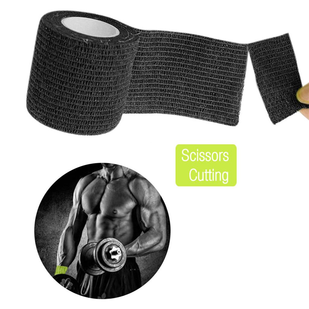 2 Black Selfadhesive Elastic Bandage 45m Tattoo Grip Tube Cover