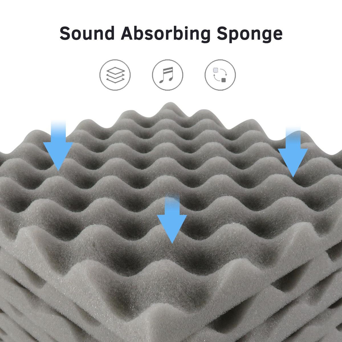 24PCS 30 * 30 * 3cm Acoustic Foam Panels Egg Foam Pad Sound Isolation Foam for Home Studio Theater KTV