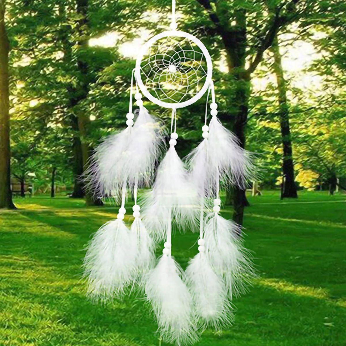Dream Catcher Feather Decor Pendant Hanging Gift Exquisite Home Decor Ornament for Bedroom-Multicolor